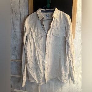 Moonshine Spirit Western Shirt Mens Large Cream Solid Pearl Snap Rodeo Country